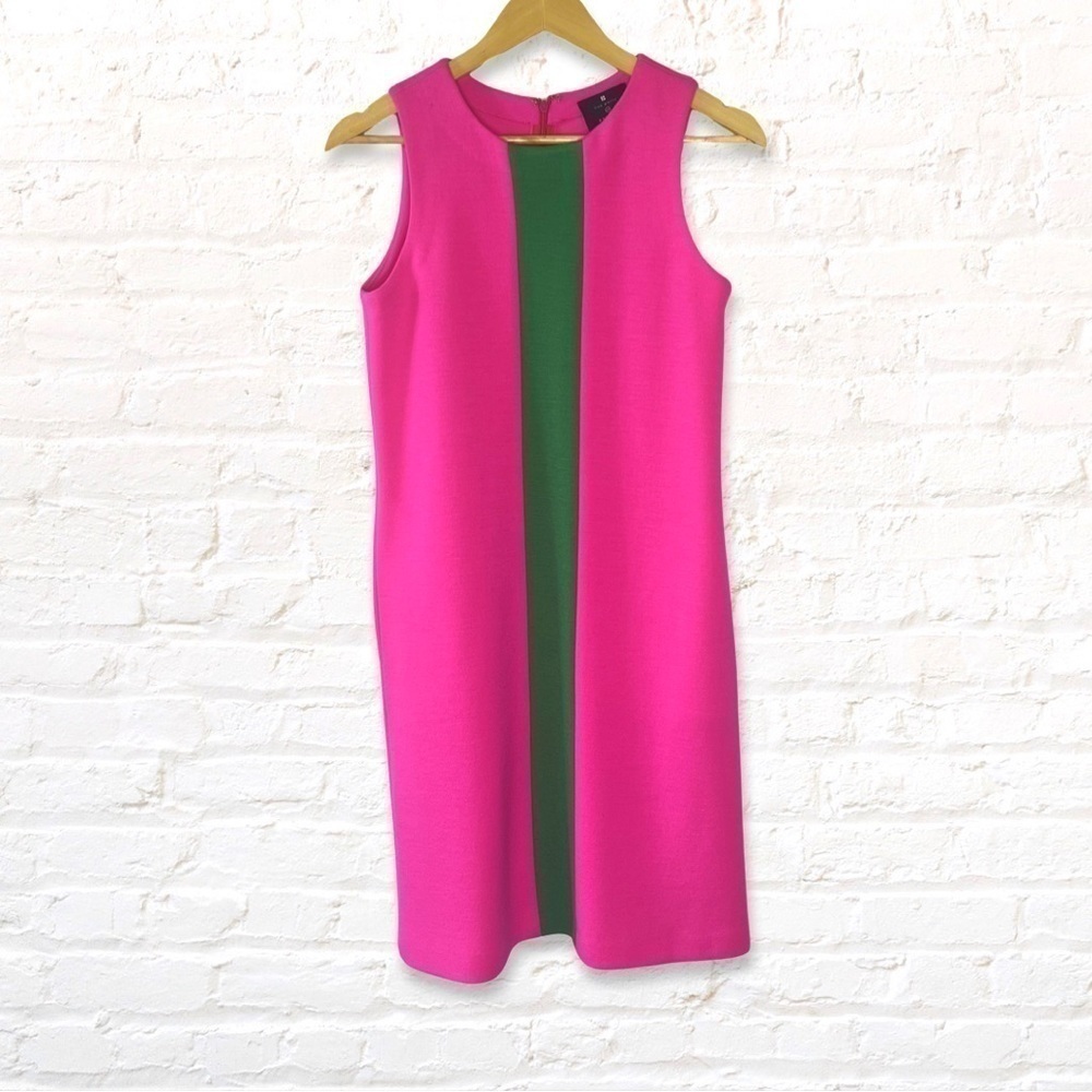 Lisa Perry Barney’s New York 100% Wool Sweater Shift Dress Size 0 Pink & Green - Picture 5 of 13
